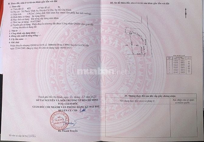 Bán đất 178.2m2, giá 480 triệu tại Trần Văn Chẩm, Phước Vĩnh An A4