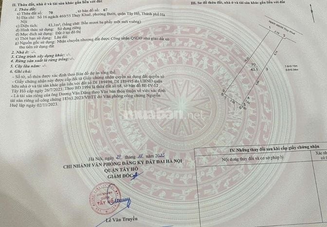Bán Nhà 6 Tầng Thang Máy 460/55/16 Thuỵ Khuê - Tây Hồ