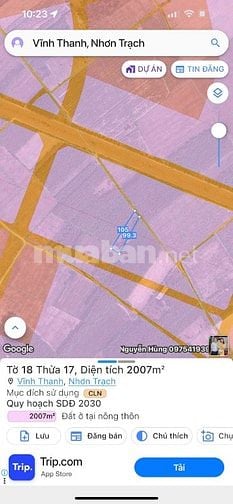 Bán Đất trồng cây lâu năm hơn 2007m2 ngay trung tâm của Nhơn Trạch