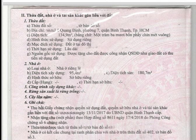 🌷 🌷 🌷 BÁN NHÀ MẶT TIỀN : 301 LÊ QUANG ĐỊNH - P. 7 - Q. BÌNH THẠNH 