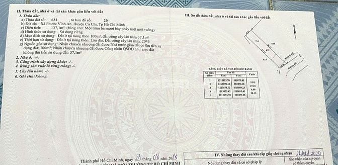 CẦN BÁN ĐẤT NỀN PHƯỚC VĨNH AN, CỦ CHI