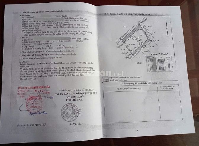 Bán nhà đường số 1 Quốc lộ 13 Phường HB. Phước Thủ Đức 283m2 11 tỷ