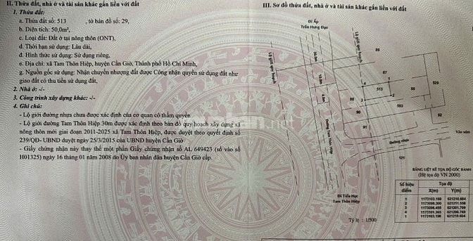 Chính chủ bán 3 miếng đất tại huyện Cần Giờ, đã đổi sổ mới