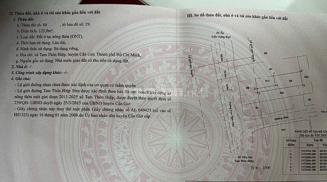 Chính chủ bán 3 miếng đất tại huyện Cần Giờ, đã đổi sổ mới