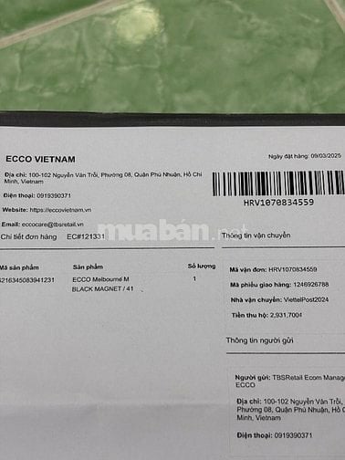 Bán giày tây ecco nam mới, chưa qua sử dụng, size 41