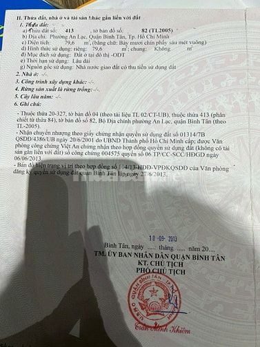 Bán đất thổ cư mặt tiền Đường Số 6, Khu Dân Cư Nam Hùng Vương Bình Tân