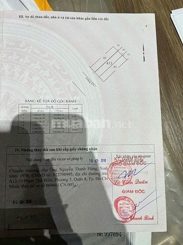 Bán đất thổ cư mặt tiền Đường Số 6, Khu Dân Cư Nam Hùng Vương Bình Tân