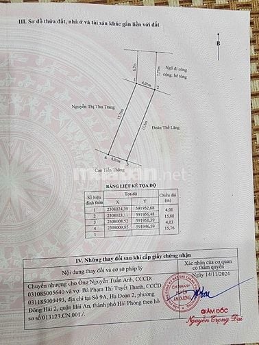 Bán lô đất đẹp ngay cạch đường Máng nước, cạnh chợ Vĩnh Khê, giá 2,4ỷ