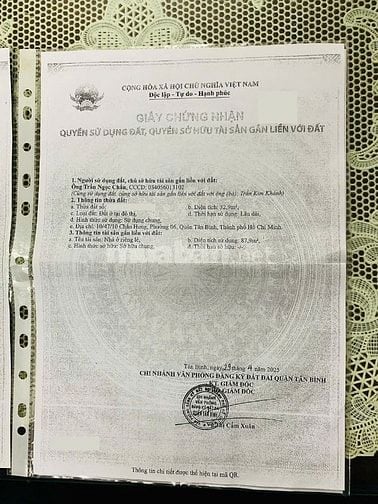 BÁN NHÀ HẺM XE HƠI CHẤN HƯNG 5TẦNG NGAY CMT8-SÁT BÊN KHU BẮC HẢI 7,3TỶ
