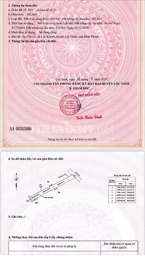 Chính chủ cần bán gấp Đất thổ cư 282,8m2 - Giá 1,5 Tỷ - thương lượng
