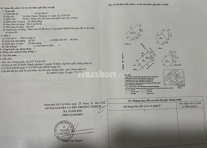 Bán nhà Tô Hiến thành, Quận 10, Tp.HCM, tổng DT 296m2, ngang gần 9m