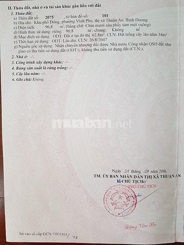 Bán đất Vĩnh Phú kế bên quận Thủ Đức