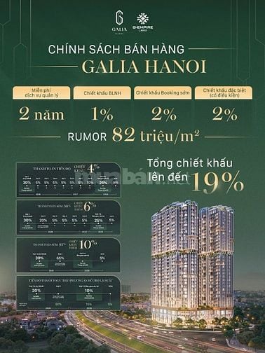 CHUNG CƯ CAO CẤP DỰ ÁN GALIA YÊN SỞ CANH KĐT GAMUDA GIÁ TỐT ĐỢT 1