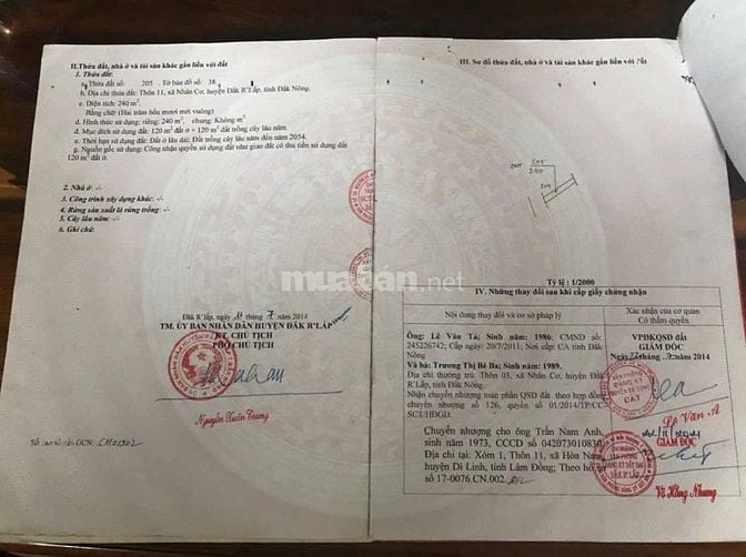 Cần bán lô đất lớn thôn 11, xã Nhân Cơ, huyện Đắk R'Lấp, tỉnh ĐắkNông