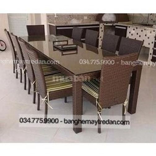 Các mẫu bàn ghế ăn mây nhựa để ban công, sân vườn