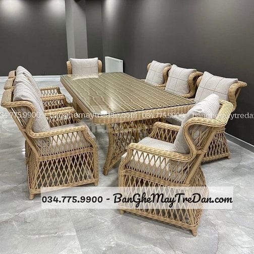 Các mẫu bàn ghế ăn mây nhựa để ban công, sân vườn