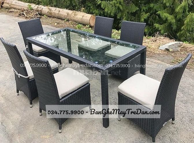 Các mẫu bàn ghế ăn mây nhựa để ban công, sân vườn
