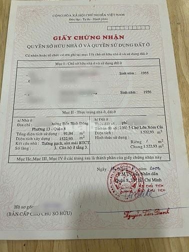 CC Bến Bình Đông P13 Q8 ,  3PN 91,04m2 , shr view sông thoáng mát