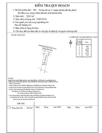 Cần bán gấp lô đất trung tâm Diên Lạc – đường quy hoạch 13m