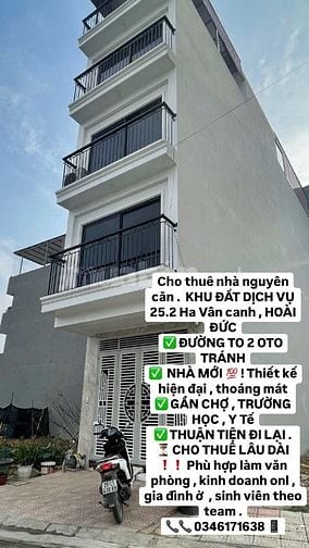 🏠 CHO THUÊ NHÀ NGUYÊN CĂN – KHU ĐẤT DỊCH VỤ 25,2 HA VÂN CANH, HOÀI ĐỨ