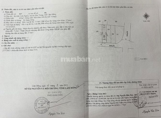 Bán đất tổ 34 Thị Trấn Liên Nghĩa