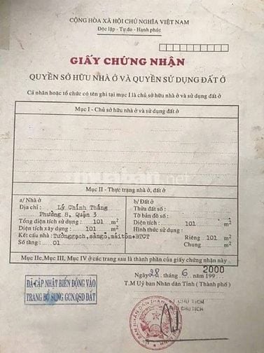 Bán nhà mt Lý Chính Thắng, Q3, 7.5x15m đất, 2 tầng, phù hợp xây VP