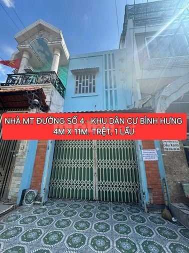 MẶT TIỀN ĐƯỜNG SỐ 4  – KDC BÌNH HƯNG, BÌNH CHÁNH SHR HIỆN HỮU