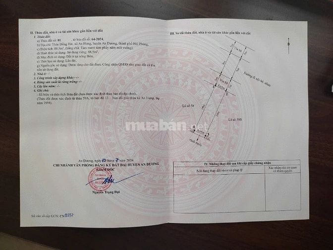 Bán đất phân lô tại chung cư Đồng Hải, An Hưng, Hồng Bàng.