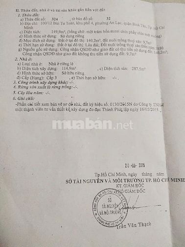 Bán dãy nhà trọ mặt tiền đường Bùi Tư Toàn, Phường An Lạc, Bình Tân