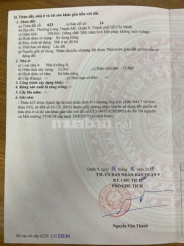 Chính chủ cần bán lô đất hẽm xe hơi sát vinhome quận 9
