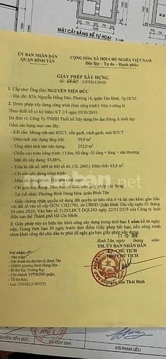 Bán đất nền hẻm 5m(XT)617Lê Trọng Tấn,P.B.H.Hòa,Q.B.Tân Giá 3.3tỷ 64m2