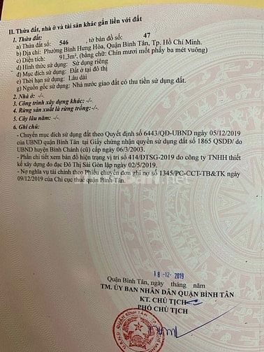 Bán đất nền hẻm 5m(XT)617Lê Trọng Tấn,P.B.H.Hòa,Q.B.Tân Giá 3.3tỷ 64m2