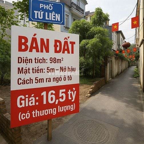 BÁN ĐẤT PHỐ TỨ LIÊN- TÂY HỒ - 98M2 NỞ HẬU- GẦN Ô TÔ - GIÁ TỐT!