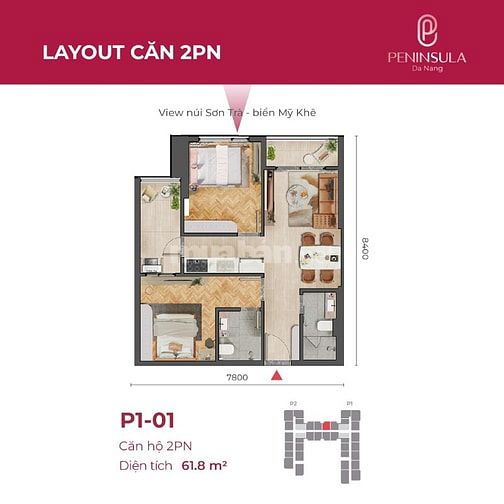 Căn Hộ 2PN Tầng Cao View Biển – Giá tốt nhất Giỏ Hàng, Sở Hữu Ngay!