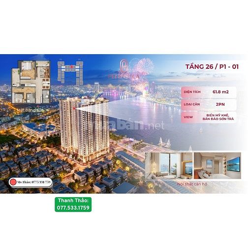 Căn Hộ 2PN Tầng Cao View Biển – Giá tốt nhất Giỏ Hàng, Sở Hữu Ngay!