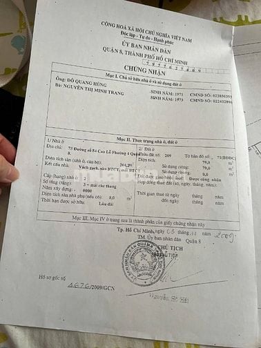 Bán gấp nhà 4x20m 4 tầng KDC cao Lỗ P4Q8,
