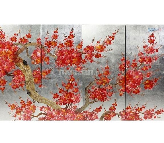 tranh sơn mài, bán tranh sơn mài đồng quê, tranh tặng tân gia