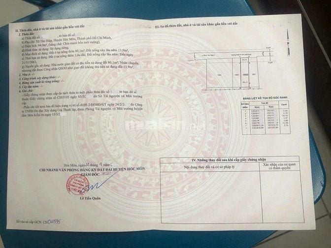  Bán gấp căn nhà cấp 4 dt 94m2 Sẹc Ngắn Tân Hiệp 4 Hóc Môn sổ sẵn 72
