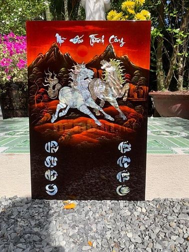 nhận gia công hộp bánh sơn mài, tranh sơn mài, hộp name card sơn mài