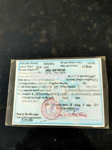 Cần bán chiếc vios như hình