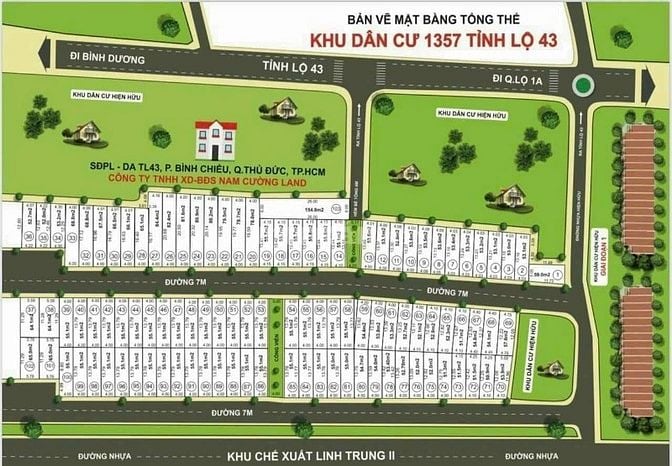 Bán Lô đất dự án Nam Cường Hẻm 1335 Tỉnh Lộ 43, P. Bình Chiểu