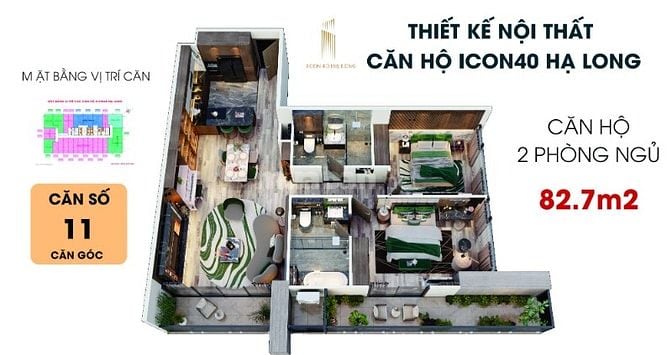 Icon40 Hạ Long mã căn đẹp nhất dự án, hướng TB, view Vịnh giá tốt