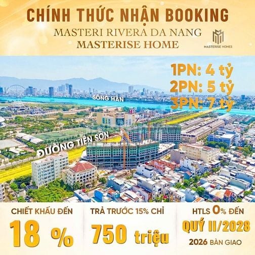 MASTERI RIVERA ĐÀ NẴNG Trung tâm Hải Châu View biển,sông, phố, SHLD
