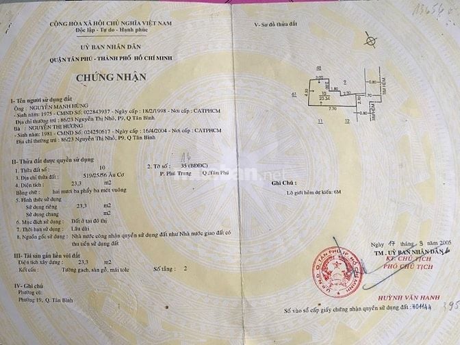 Bán nhà 519/27/8 Âu Cơ 2PN 2WC nhỉnh 2tỷ