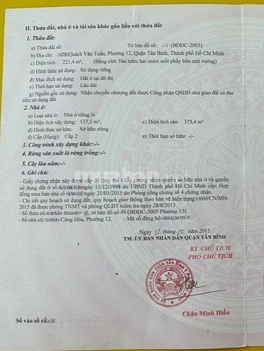 🌷 🌷 🌷 BÁN BIỆT THỰ 2 MẶT TIỀN TRƯỚC VÀ SAU : 27/4 QUÁCH VĂN TUẤN 