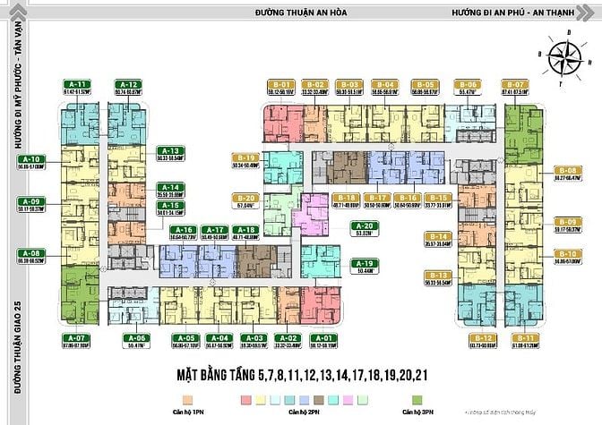 CHUNG CƯ BEN HILL THUẬN AN DIỆN TÍCH 50,64M2 GIÁ TỪ 31,8TR/M2