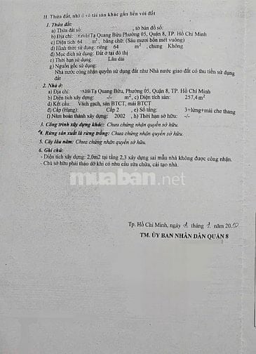 🌷 🌷 🌷 BÁN NHÀ MẶT TIỀN : 874D TẠ QUANG BỬU - P. 5 - Q. 8 - TPHCM