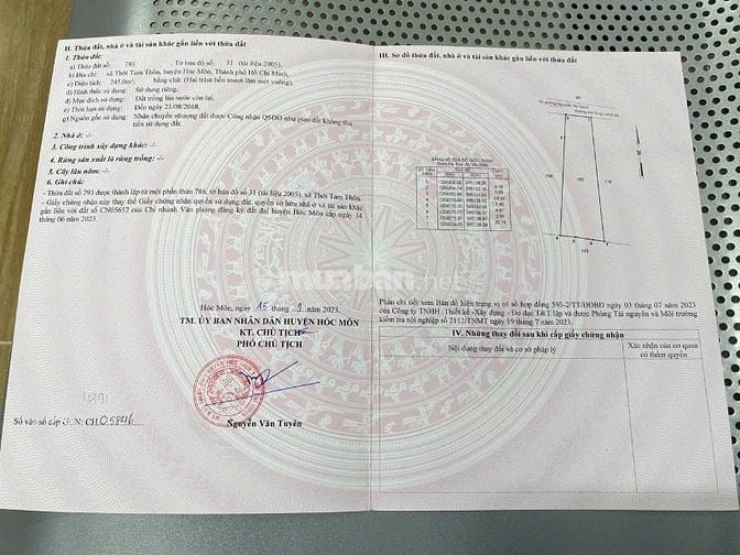 ✅⏩BÁN ĐẤT 245M TẶNG NHÀ LẦU 2/ NGUYỄN THỊ THẢNH,THỚI TAM THÔN ,HÓC MÔN