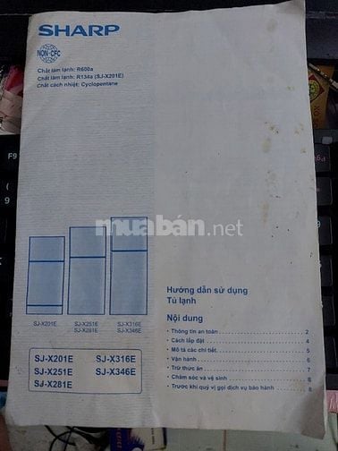 BÁN GẤP TỦ LẠNH SHARP INVERTER SJ - X316E 316L 2 CỬA MỚI 90 DÙNG TỐT