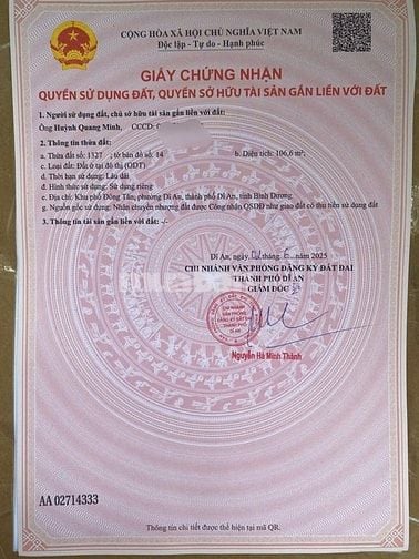 Bán NHÀ Mặt Tiền Tại Thành Phố Dĩ An
